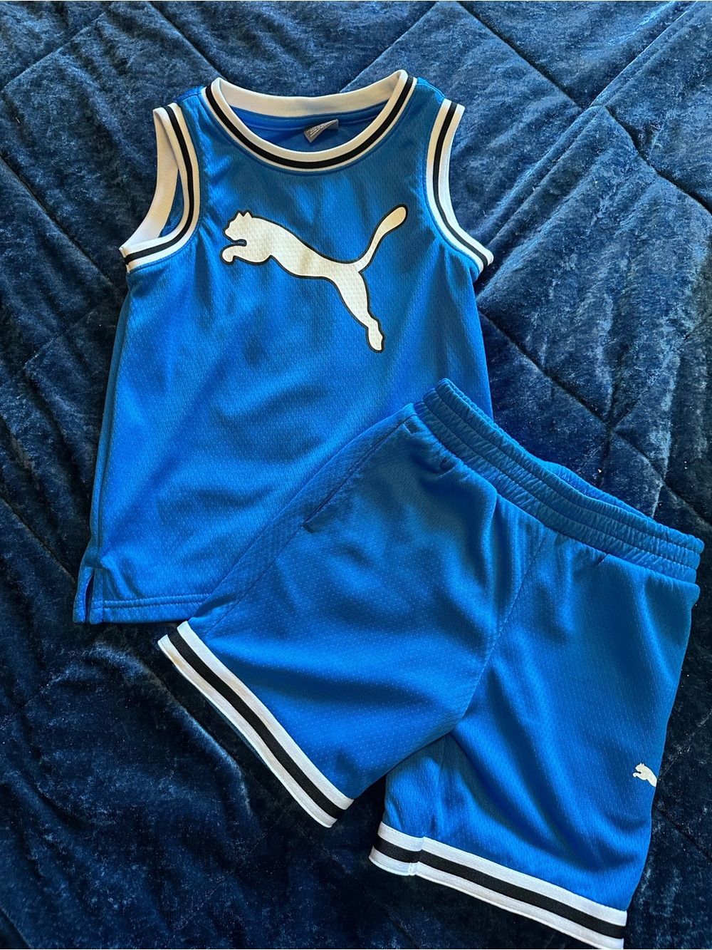 PUMA Kids Blue Tank & Shorts  Set